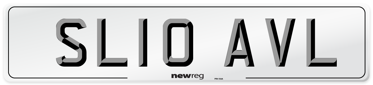 SL10 AVL Number Plate from New Reg